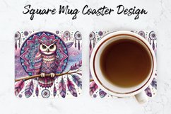 Owl Mug coaster | Coaster | Sublimation Design Product Image 1