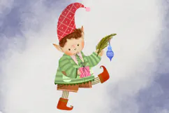 Cute Christmas Elf Clipart Product Image 5