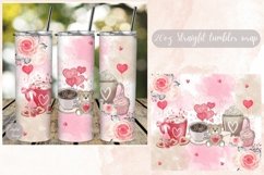 20oz Coffee Valentines Day Skinny Tumbler Sublimation Design Product Image 1