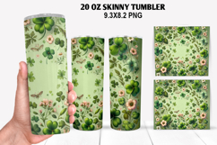 Skinny Tumbler 20oz Wrap Design, St. Patrick’s Day Tumbler Product Image 1