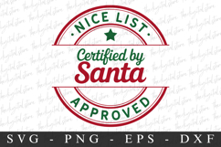 Nice List Certified By Santa Svg | Christmas svg Product Image 1