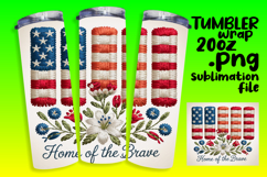 TRENDY 20oz Tumbler PNG Template , Patriotic Product Image 1