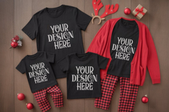 Christmas Family Matching Group T-Shirt Mockups | Holiday Fl Product Image 1