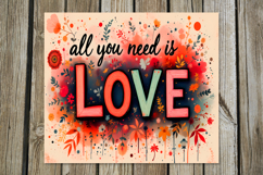 Love hippie Inscription | 8 Boho Skinny tumbler designs Product Image 7