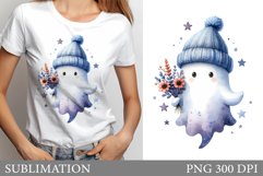 Cute Ghost Sublimation. Cute Ghost T-Shirt Design Product Image 1