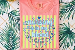 Preppy Striped Nurse PNG, Coquette Nurse Life png. Product Image 5