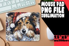 Winter Holiday Peeking Dog Mouse Pad Christmas Product Image 1
