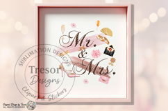 Mr And Mrs Glam Wedding PNG Fashion Clipart Sublimation Product Image 2