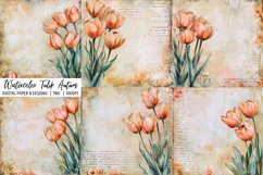 Watercolor Tulip Autum Background|Spring sublimation Designs Product Image 1