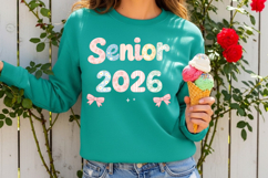 Coquette Lace Graduation Senior 2026 Png, Preppy Class of Product Image 3