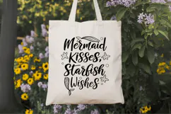 Mermaid kisses starfish wishes SVG Design, Mermaid SVG Desig Product Image 7