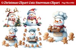 Christmas Cute-Snowman Clipart PNG Product Image 1