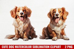 Cute Dog Watercolor Clipart, Christmas Dog Wall Art Product Image 1