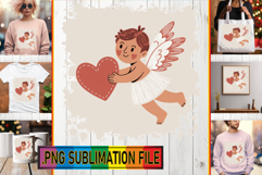 Cheerful TOTE BAG Art Ideas PNG, Cupid Product Image 1
