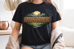 Montana State PNG, Vintage Big Sky Country Elk Sublimation Product Image 7