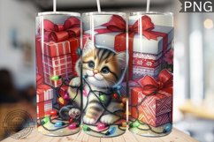 Christmas Cat Tumbler Wrap - Christmas Tumbler PNG Design Product Image 1