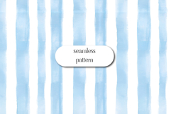 Blue Watercolor Stripe Seamless Pattern Digital Paper Product Image 1