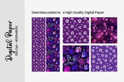 Dog Paw Digital Paper Seamless Scrapbook Paper Product Image 3