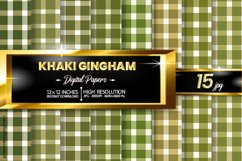 Khaki Gingham Digital Papers 15 Variations Product Image 1