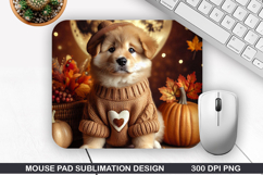 Halloween Dog Mouse Pad Sublimation, Halloween Mouse Pad PNG Product Image 1