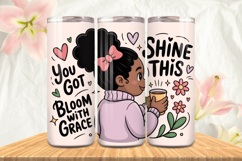 Afro Girl Magic Black Woman 20oz Tumbler wrap Design Bundle Product Image 2