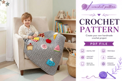 Snack Applique Crochet Snuggle Sack Pattern PDF Product Image 5