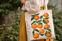 Cross stitch oranges retro eclectic pattern digital file emb Product Image 7