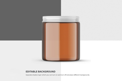 Amber Glass Jar - 4OZ With Editable Lid - PSD Mockup Product Image 7