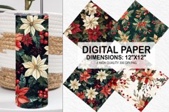 Christmas Floral Seamless Digital Paper-Christmas Background Product Image 1