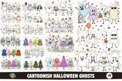 Cartoonish Halloween Ghosts PNG Product Image 1