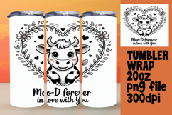 Sublimation-Ready 20oz Design , Cute Cow Product Image 1