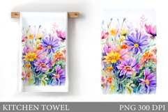 Wildflowers Kitchen Towel. Flowers Kitchen Towel Product Image 1