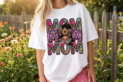 Messy Bun Mom PNG sublimation | Mother's Day PNG T-Shirt Product Image 9