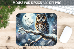 Watercolor Owl Mouse pad Sublimation - Animal PNG Design Product Image 1