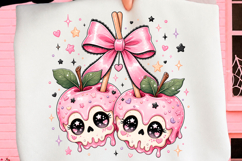 Pink Skull Candy Apple Halloween PNG Product Image 1