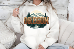 Oregon State PNG, Vintage Mountain Lake Forest Sublimation Product Image 7