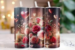 Flowers &amp; Hearts Valentine's Day Tumbler Wrap Sublimation Product Image 1