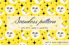Sun and moon seamless pattern | Sun and moon digital paper Product Image 2