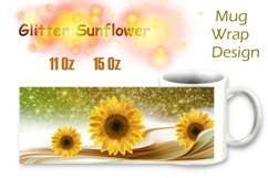 Glitter Sunflower Mug Wrap Design Product Image 1