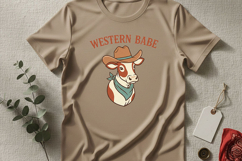 Western Babe Png, Cute Cowgirl Cow Sublimation Design Product Image 2