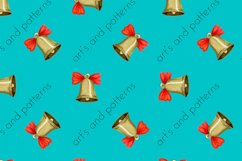 Christmas bells watercolor pattern |Watercolor digital paper Product Image 2