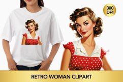 Retro woman clipart, Retro woman sublimation Product Image 1