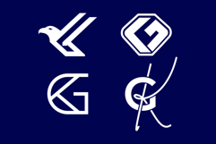 Set Collections of Abstract K G or G K Monogram Logo Designs Product Image 3