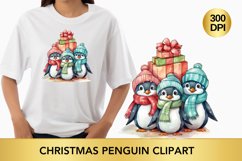 christmas cute penguin clipart, penguin sublimation Product Image 1