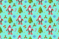 Watercolor pattern with Christmas gnomes Product Image 2