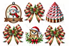 Coquette Christmas Bow PNG | Custom Red and Green Holiday Product Image 2
