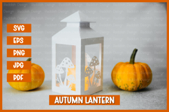 Autumn lantern SVG I Fall candle Paper cut SVG Product Image 1