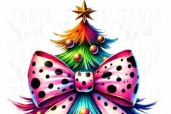 Coquette Christmas Tree PNG | Aesthetic Colorful Christmas Product Image 4