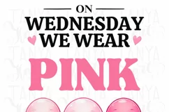 On Wednesday We Wear Pink, October Cancer Awareness PNG Product Image 3