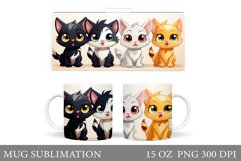Funny Cat Mug Design. Cute Cat Mug Sublimation Product Image 1